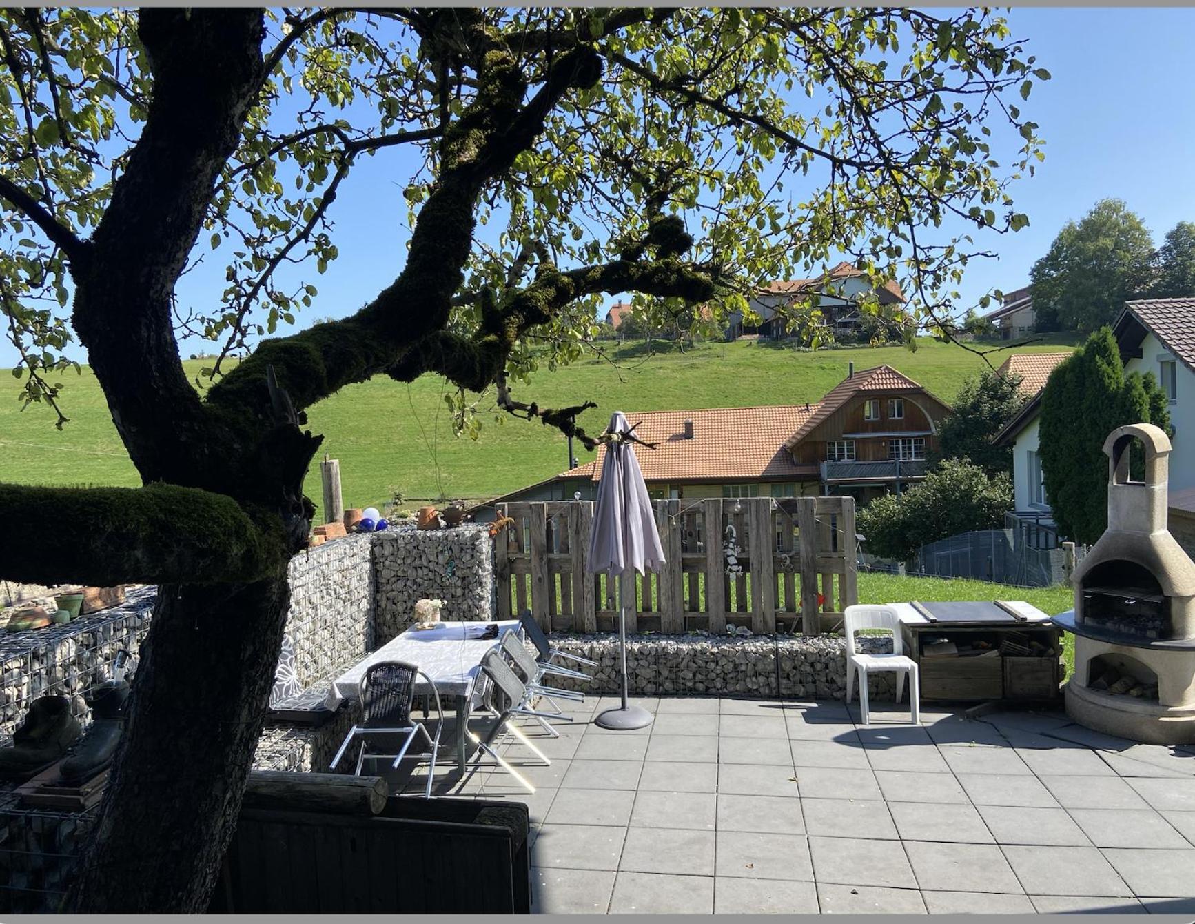 Naturnahe Familienwohnung Ruschegg Buitenkant foto