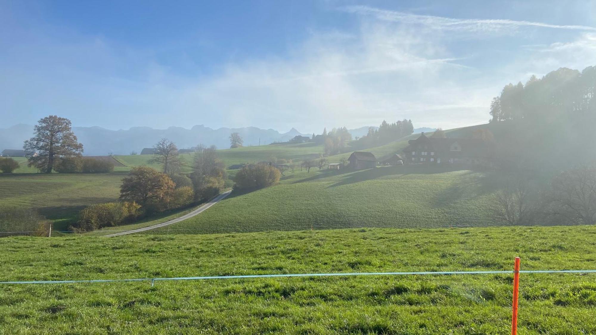 Naturnahe Familienwohnung Ruschegg Buitenkant foto