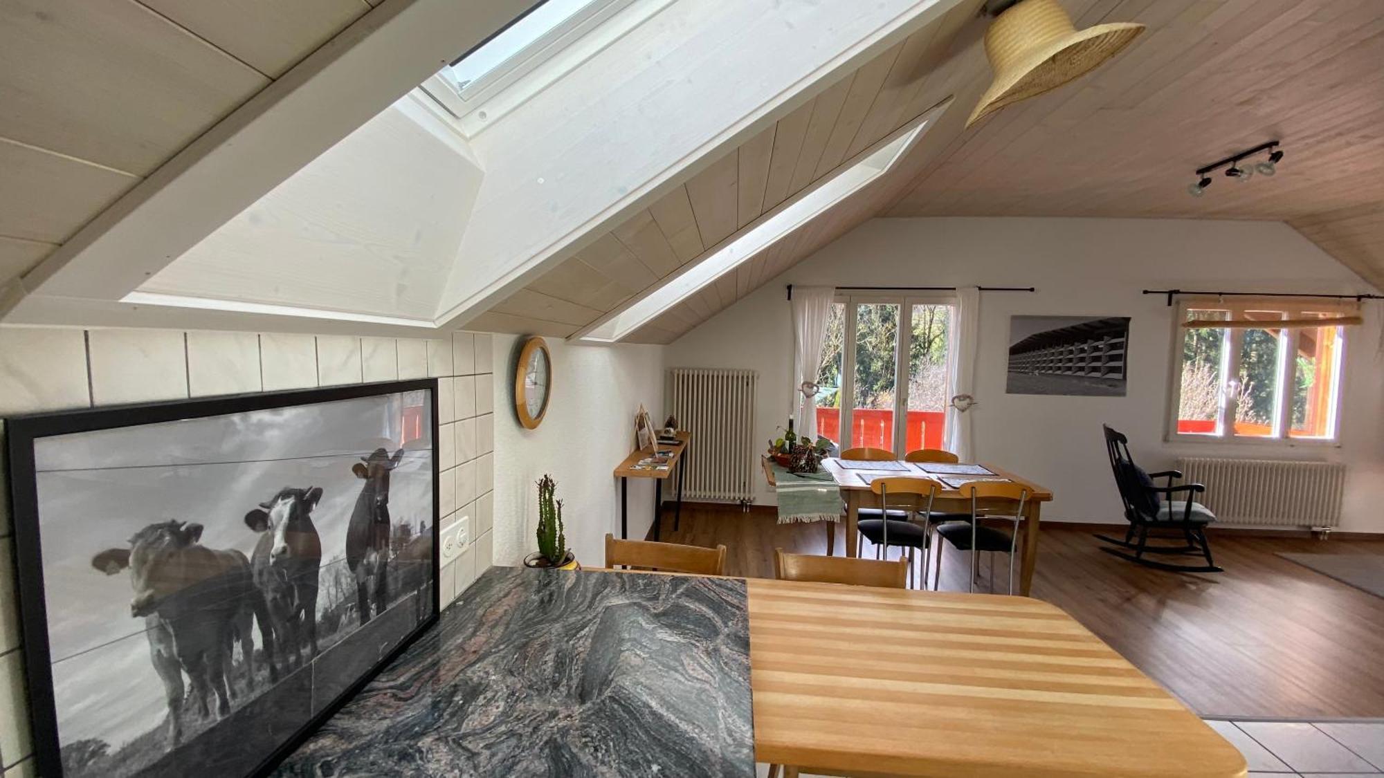 Naturnahe Familienwohnung Ruschegg Buitenkant foto